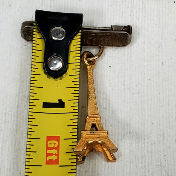 Vintage 1950 Eiffel Tower Dangling Pin Brooch 1.25" - Picture 3 of 3